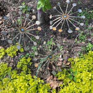 Set of 3 Raw Metal Dandelion Flower Stems Home Decor Garden - Etsy