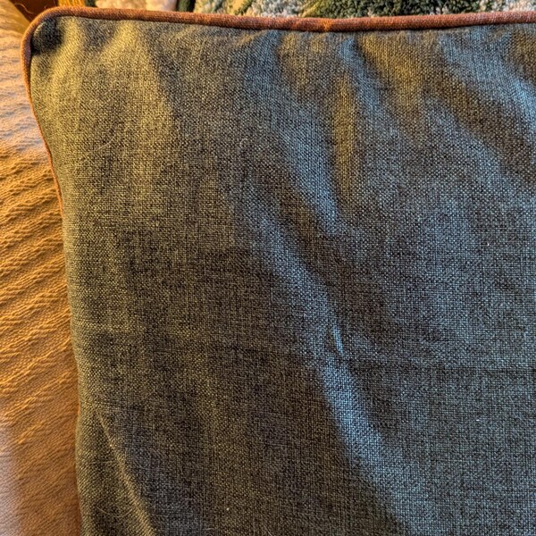 View of Linen Throw Pillow Cover With Piping, Designer Cushion - Etsy