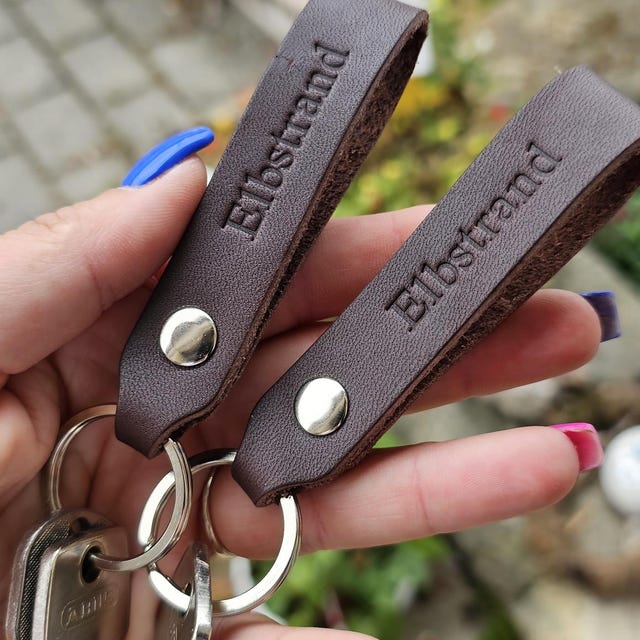 Produktbild von Schlüsselanhänger Leder Pflanzlich Gegerbt 2 Ringe Farbe