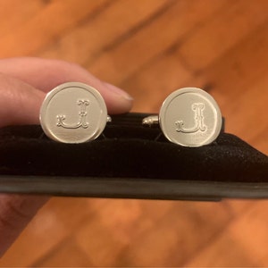Silver Personalised Monogram Cufflinks, Engraved Cufflinks, Custom ...