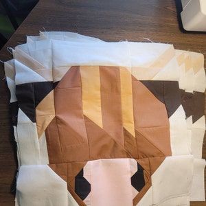 Highland Cow Quilt Block Pattern Animal PDF includes Instructions for 6 ...