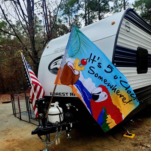 Camper Double Flag Pole Mount - RV Flag Holder - Freedom Jack - Etsy