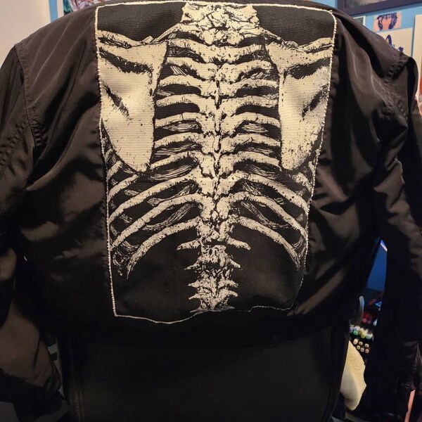 Ribcage Back Patch, Ribcage, Skeleton Patch, Bones Patch, Cloth Patch ...