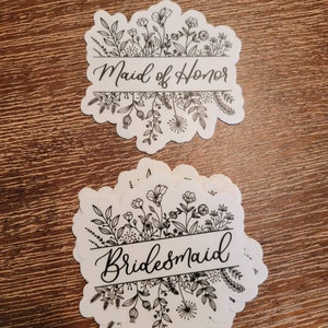 Maid of Honor Sticker, Bridal Party Stickers, Bridesmaid Proposal Box ...
