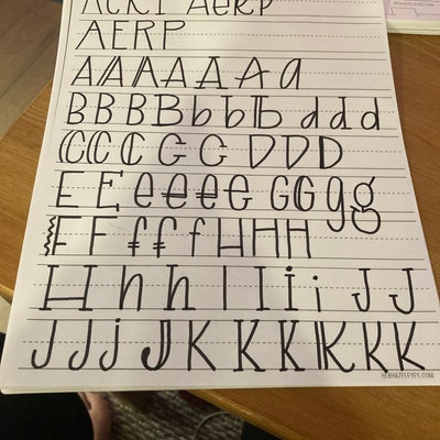 Lettering Guide, Lettering Practice Sheets, Lettering Workbook, Modern ...