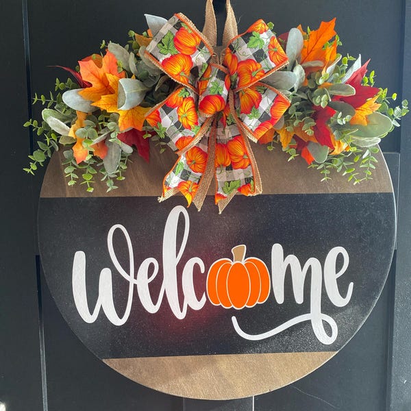 Front Door Decor Funny Door Sign Welcome Just Kidding Please Go Home ...