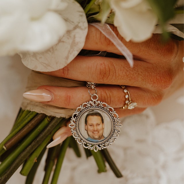 Bridal bouquet charm - photo wedding bouquet charm, memorial charm – Now  That's Personal!