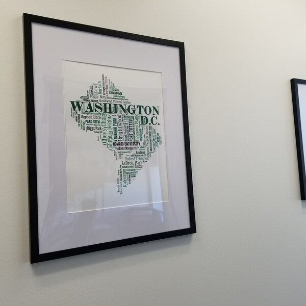 Washington DC Neighborhood Map Typography Art Print - Etsy