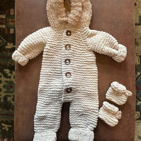 Hand-knit Baby Dinosaur Romper/costume  Green With Colorful ...