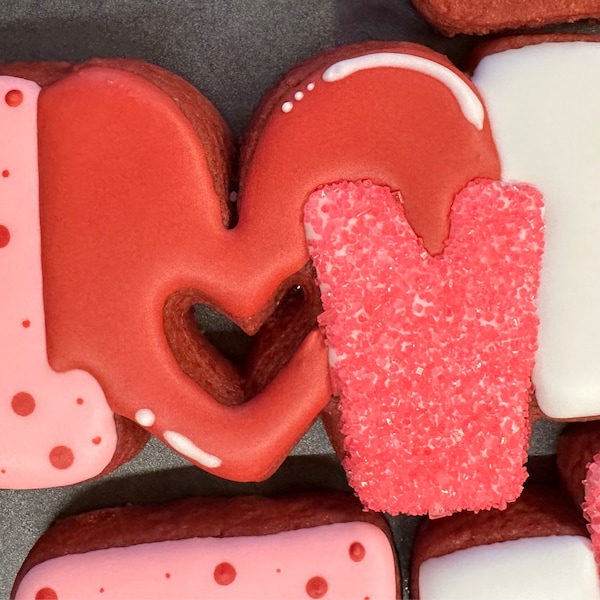 Love Cookie Cutter With Cut Out Heart and Optional Stencil Valentine #39 s