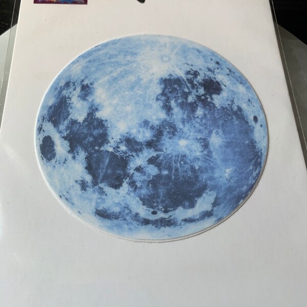 Moon Sticker | Full Moon Vinyl Sticker for Laptop | Car Decal Full Moon ...