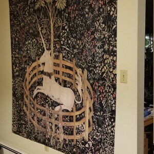 Medieval Unicorn Tapestry the Unicorn in Captivity printed Etsy