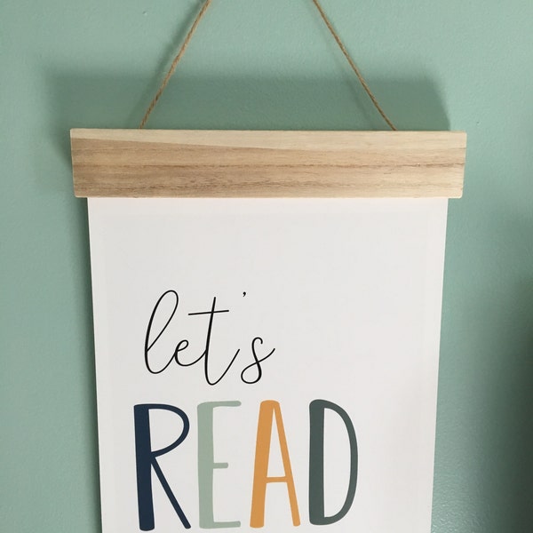 DIGITAL FILE, Let's Read Print, Let's Read Sign, Reading Corner Sign ...