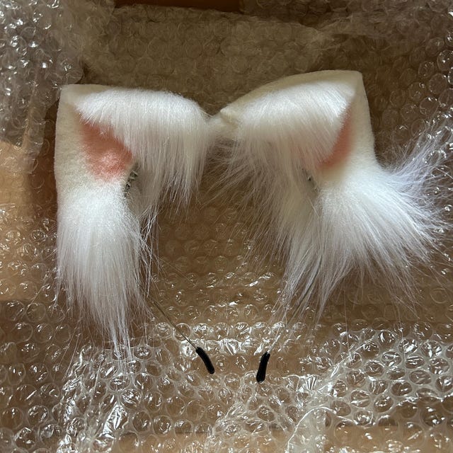 Diadema De Orejas De Gato Blancas Con Brillantina Rosa – Accesorio Cosplay Ligero Para Niños Y Adultos, Ideal Para Halloween, Carnaval Y Fiestas De Anime