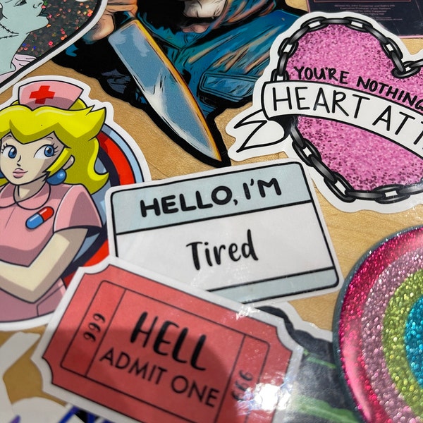 Hello I'm Name Tag Sticker | Mood Name Tags | Anxious, Tired ...