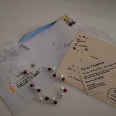 Collier Fantaisie Rouge Bordeaux Et Ivoire Pour Mariée Ou Mariage - Neuf Avec étiquettes