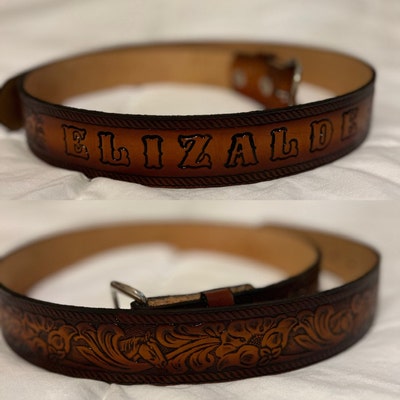 Personalized Leather Belt / Western Scroll / Horse Head / Floral / Free ...