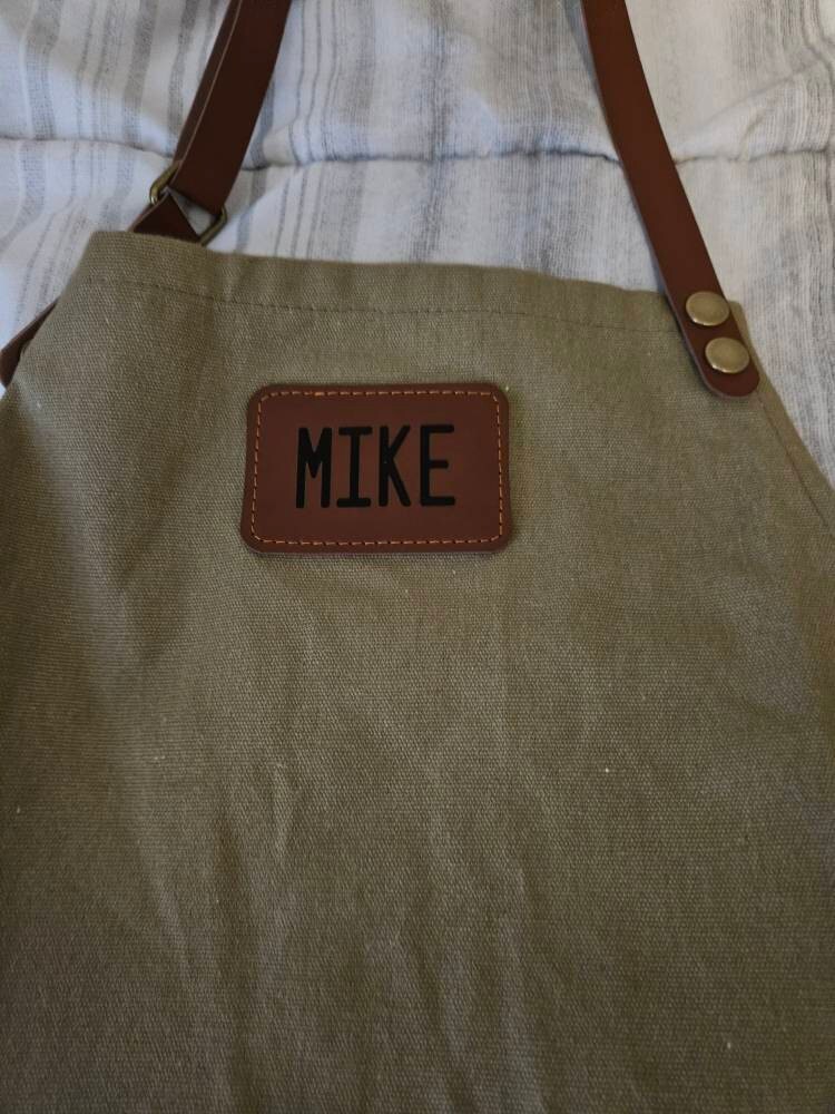 Personalized Full gray canvas apron with adjustable  straps for restaurant,bakery,cafe, kitchen
