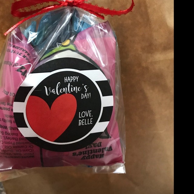 Pegatinas del día de San Valentín, Favor Tratar etiquetas de bolsa, Blanco  y negro San Valentín, Preppy Valentine Pegatinas, Corazón Pegatinas para  Niñas -  España
