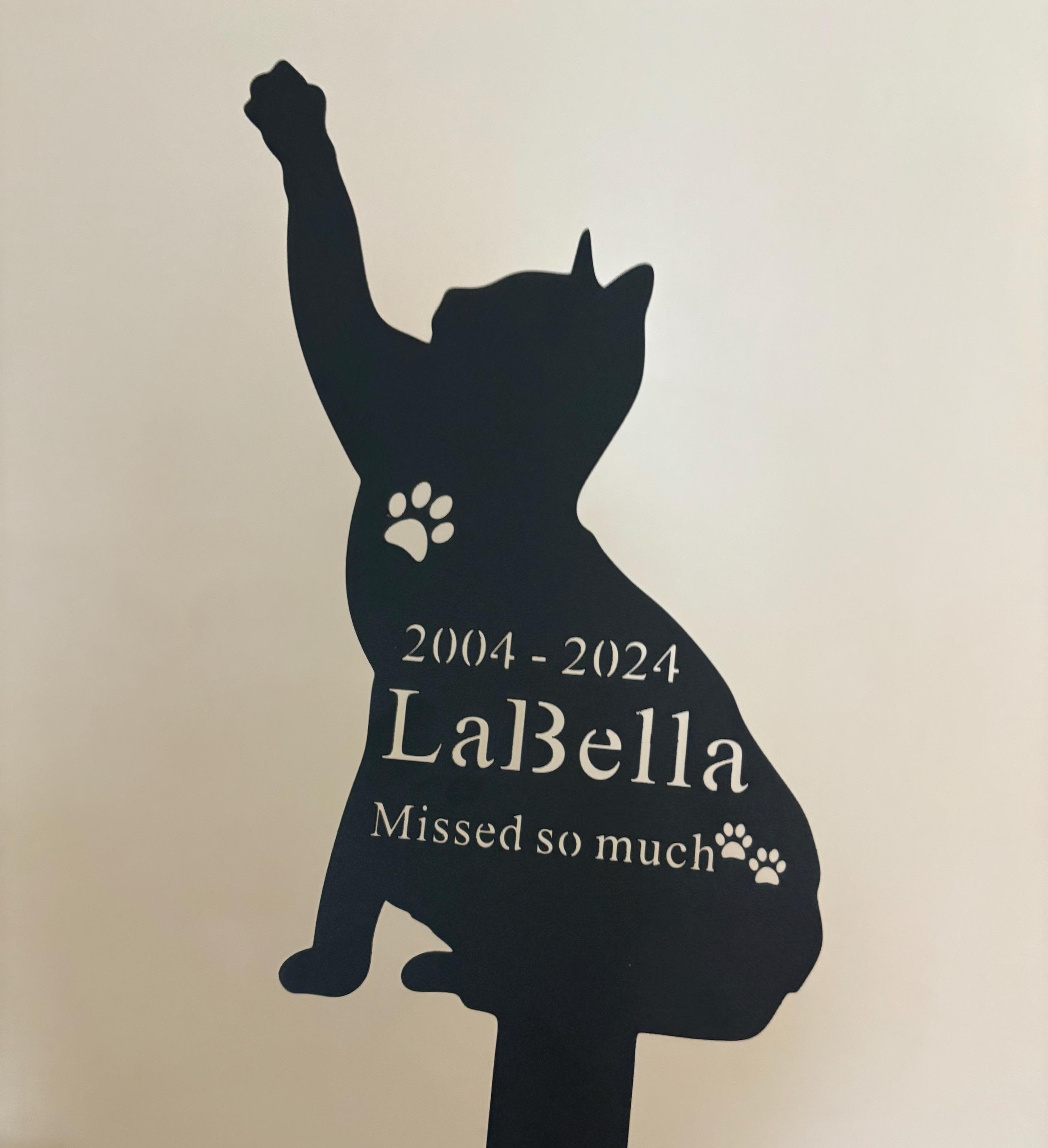Custom Cat Memorial Stake Personalized Cat Memorial Plaque with Stake Cat Grave Marker Cat Memorial Gift Metal Garden Stake Cat Burial Stake