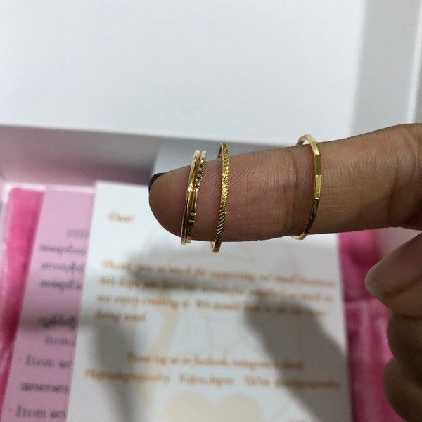 Angled Ring Collection, Brass, Nickel Free, Handmade Jewelry, Dainty ...