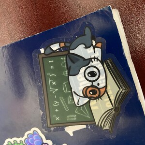 Math Cat Sticker CLEAR Sticker - Etsy