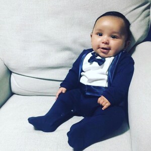 Smoking De Marine Pour Le Bebe Garcon Bebe Tuxedo Baby Garcon Etsy