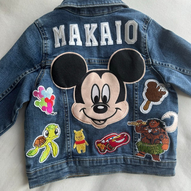 Kids Patch Denim Jacket Disney Inspired Jacket Custom Design Etsy