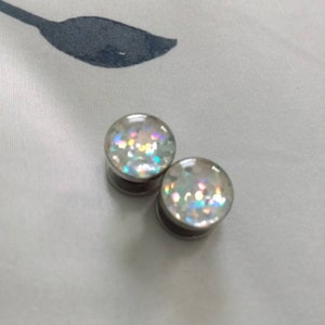 Mystic Metals Screw On Flower Mandala Plugs – 16g To 1 Inch, Steel/Acrylic
