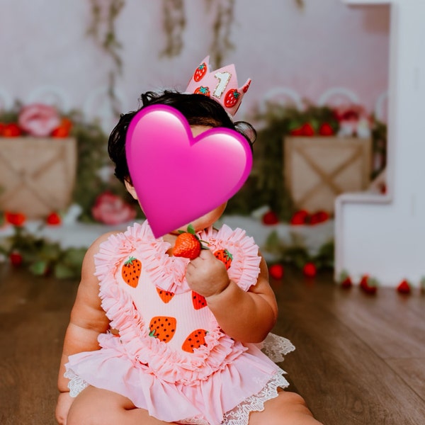 strawberry printed romper main image 1
