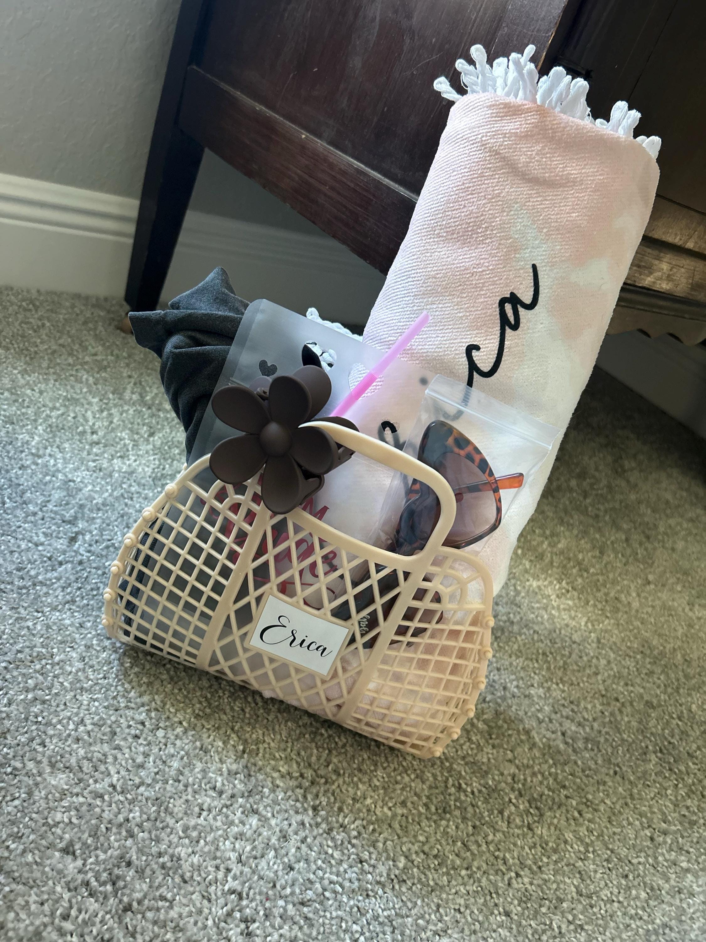 Bachelorette Gift Bags for Women, Friends, Girls, Teens - Personalized Jelly Bag for Holiday Gift Packaging Custom Mini Tote  (EB3470P)