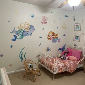 Décalcomanies Murales Sirènes Bébé - Stickers Tissu Pour Chambre