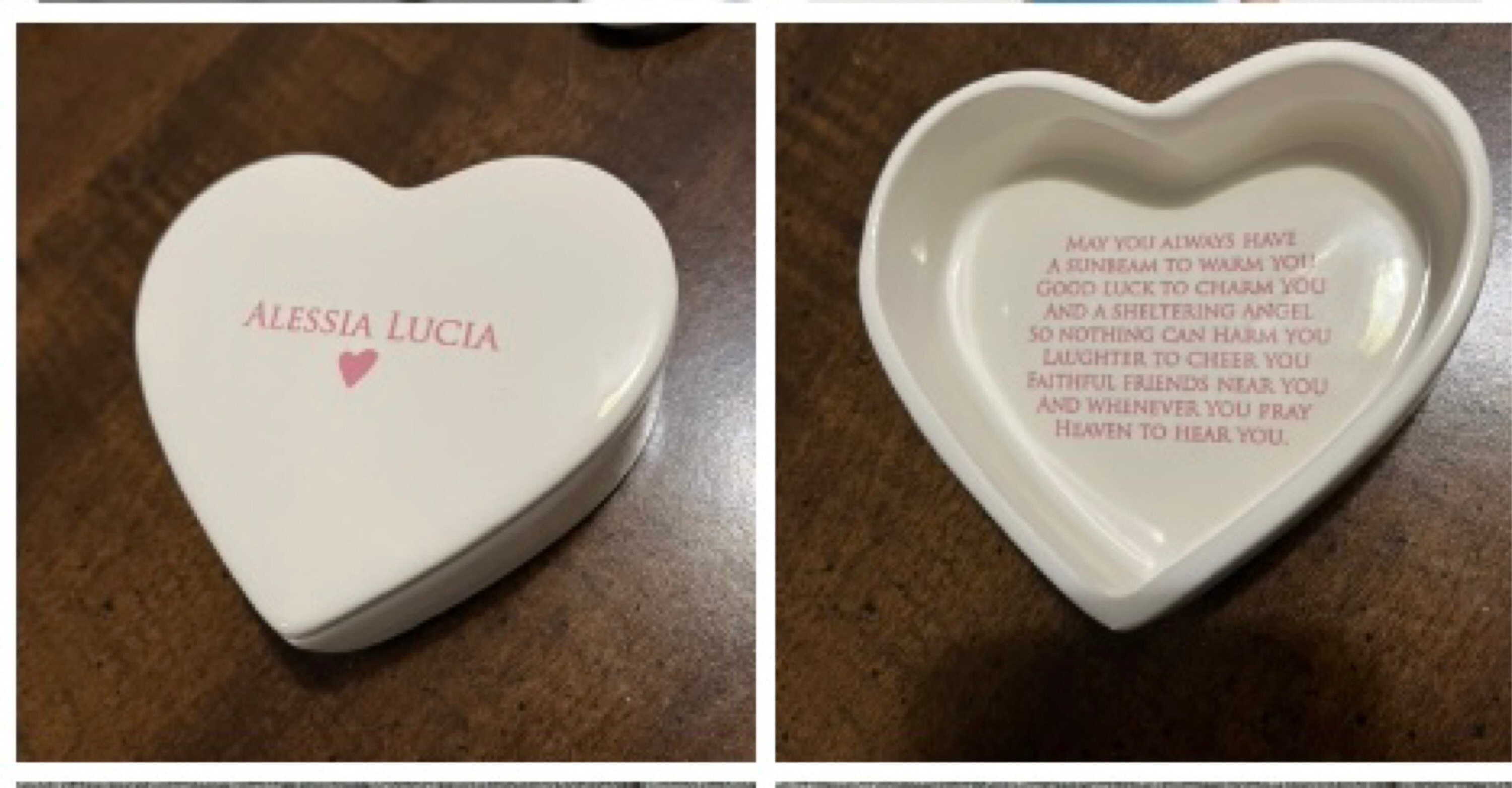 Personalized Baptism Gift, First Communion Gift, Confirmation Gift, Godchild Gift, Goddaughter Gift -With Irish Blessing -Heart Keepsake Box