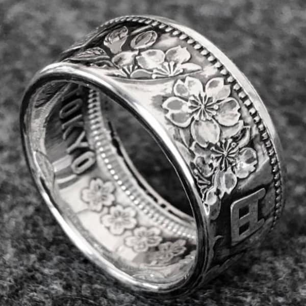 1964 Tokyo Olympics Sterling Silver Coin Ring – Japanese Yen Statement ...