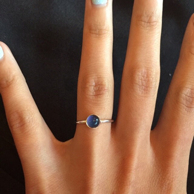 14kt Gold Small Mood Ring Stacking Ring Etsy