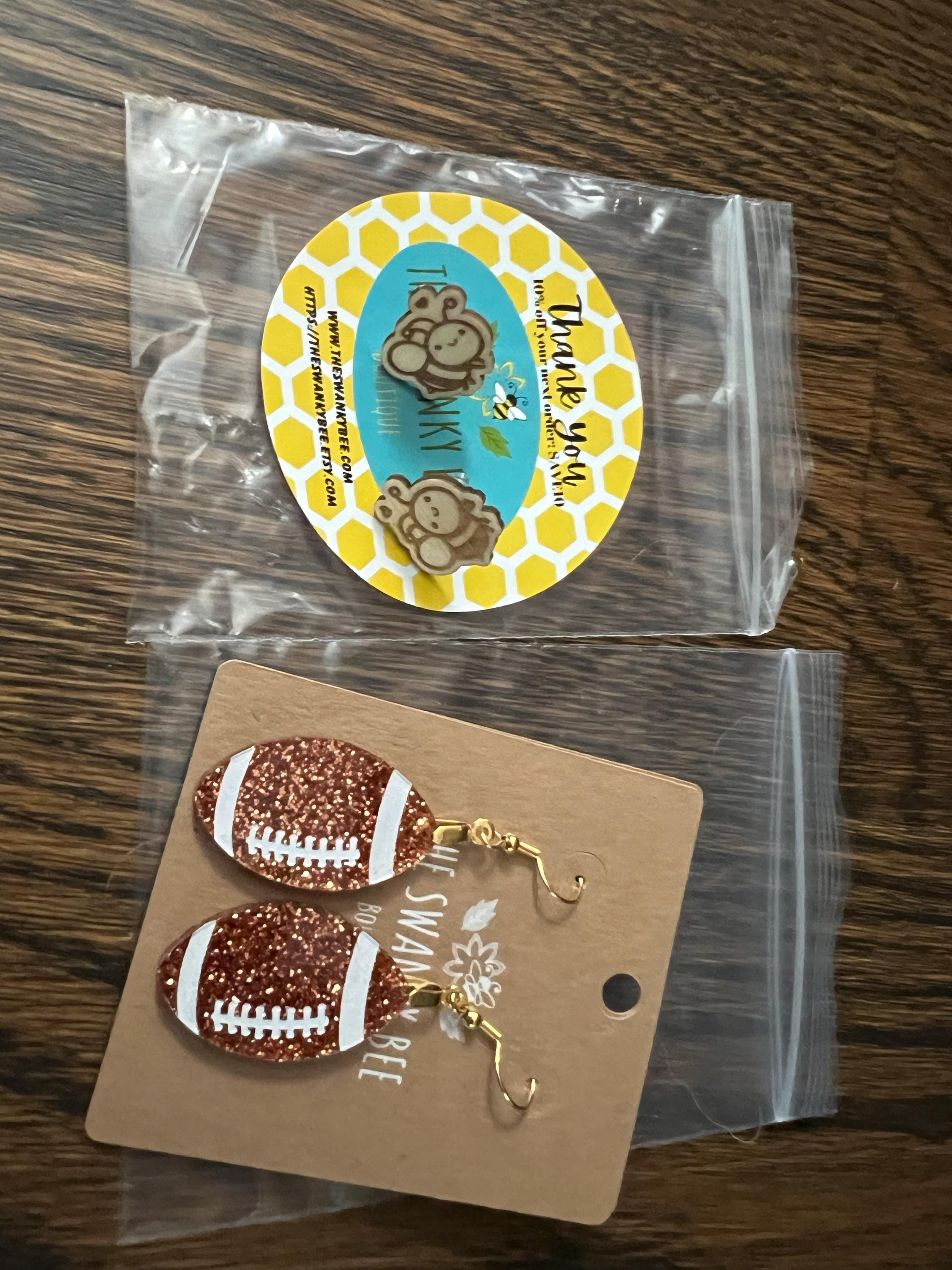 Glitzernde Fußballohrringe - Sportschmuck - Fußballohrringe für Spieltage - Geschenk für Fußballliebhaber