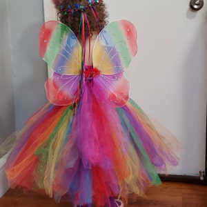 Rainbow Fairy Princess Costume Princess Tutu Dress W/ Crown, Wand ...