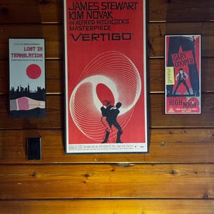 Vertigo HIGH QUALITY Classic Movie Wood Poster, Large Wood Wall