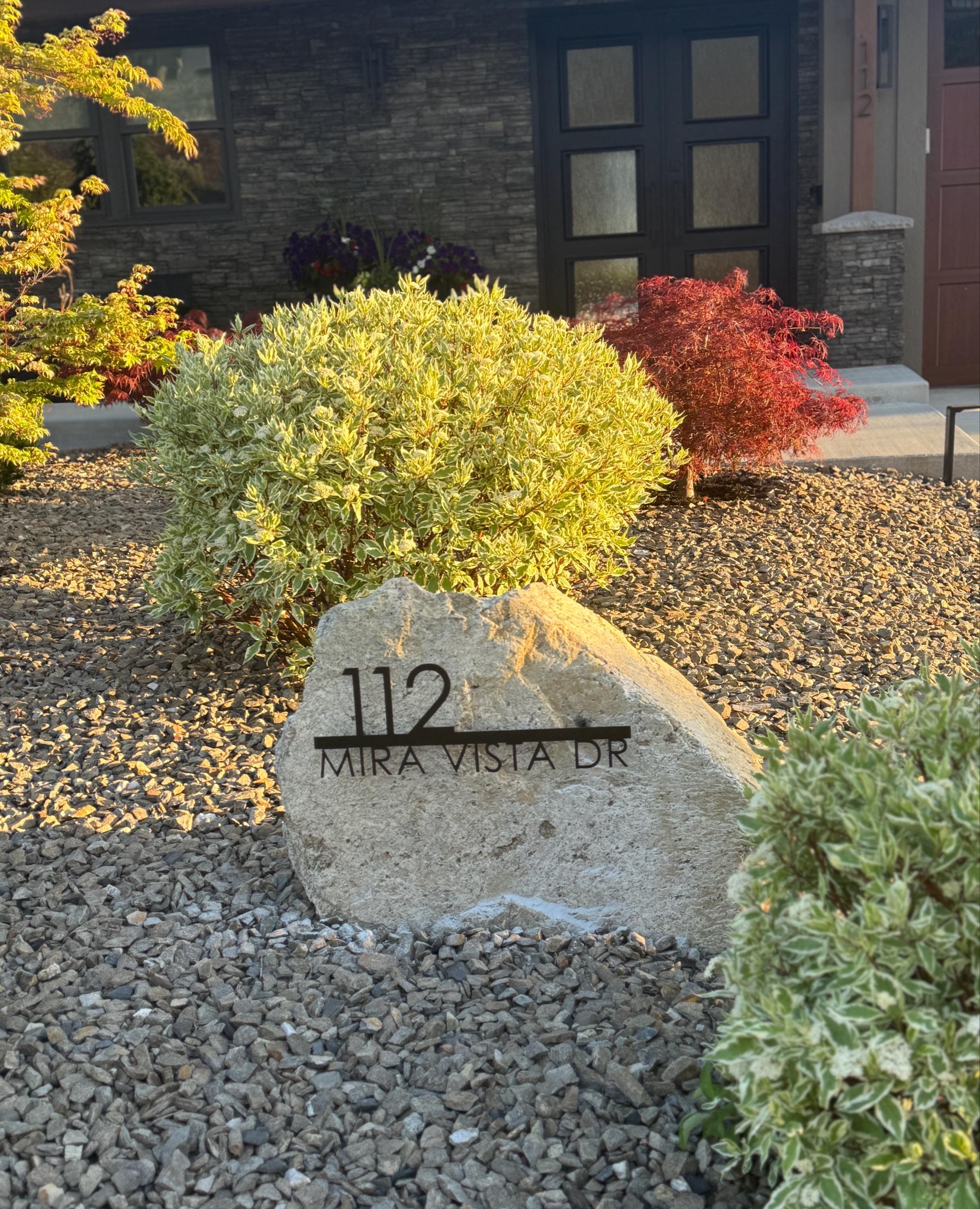 Custom metal modern minimalist home house address sign for your rock or wall