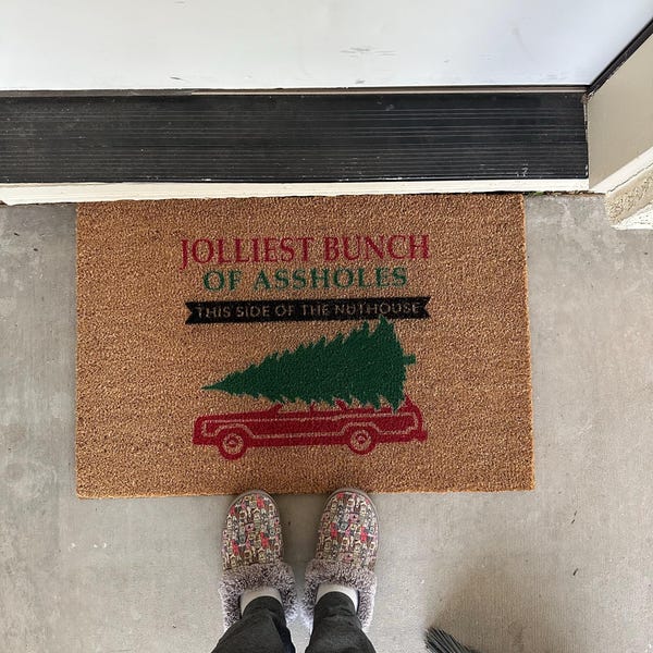 Halloween Bat Door Mat – 31x47 Inch Coir 'Unwelcome' Rug, Durable Outdoor/Indoor Spooky Decor