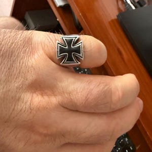アイアンクロスリング .925純銀製 シュワルツ、マルタ、メタル
