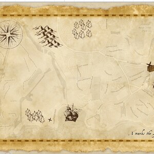 treasure map digital scrapbooking kit vintage printable images etsy