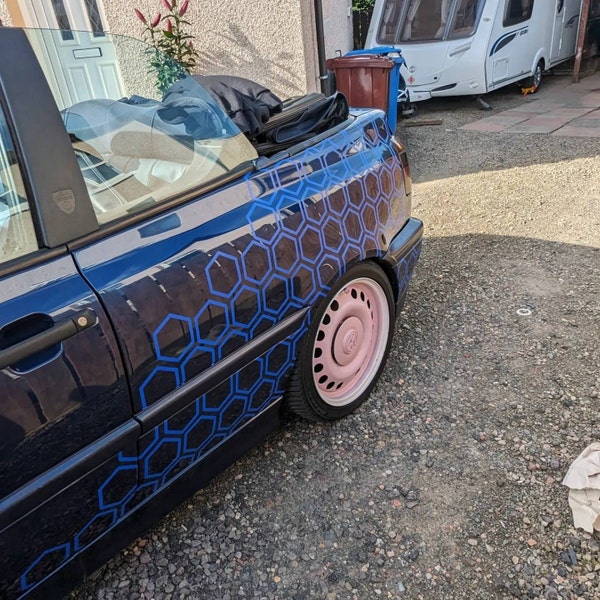 Hexagon Car Graphics, Honeycomb Side Stickers, Car Styling Adhesive ...