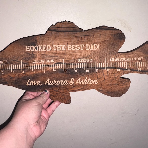 Personalized Fish Ruler for Fathers Day Gift From Kids, Fishing Gift ...