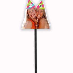 Custom Face Photo Cocktail Drink Stirrer, Adult 30th 21st 35th 40th 50th 60 Birthday Party Decoration Favor Personalized Swizzle Stir Stick
