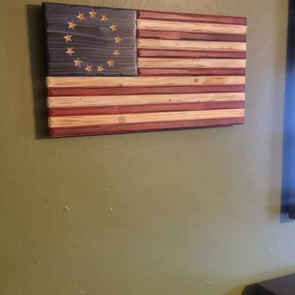 Betsy Ross 1776 13 Stars Distressed US Flag Graphic By Baturavar