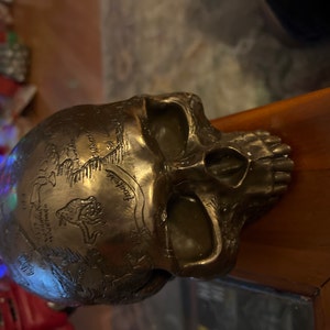 Ancient Map Skull, Pirate Treasure Map, Bronze Human Skull - Etsy