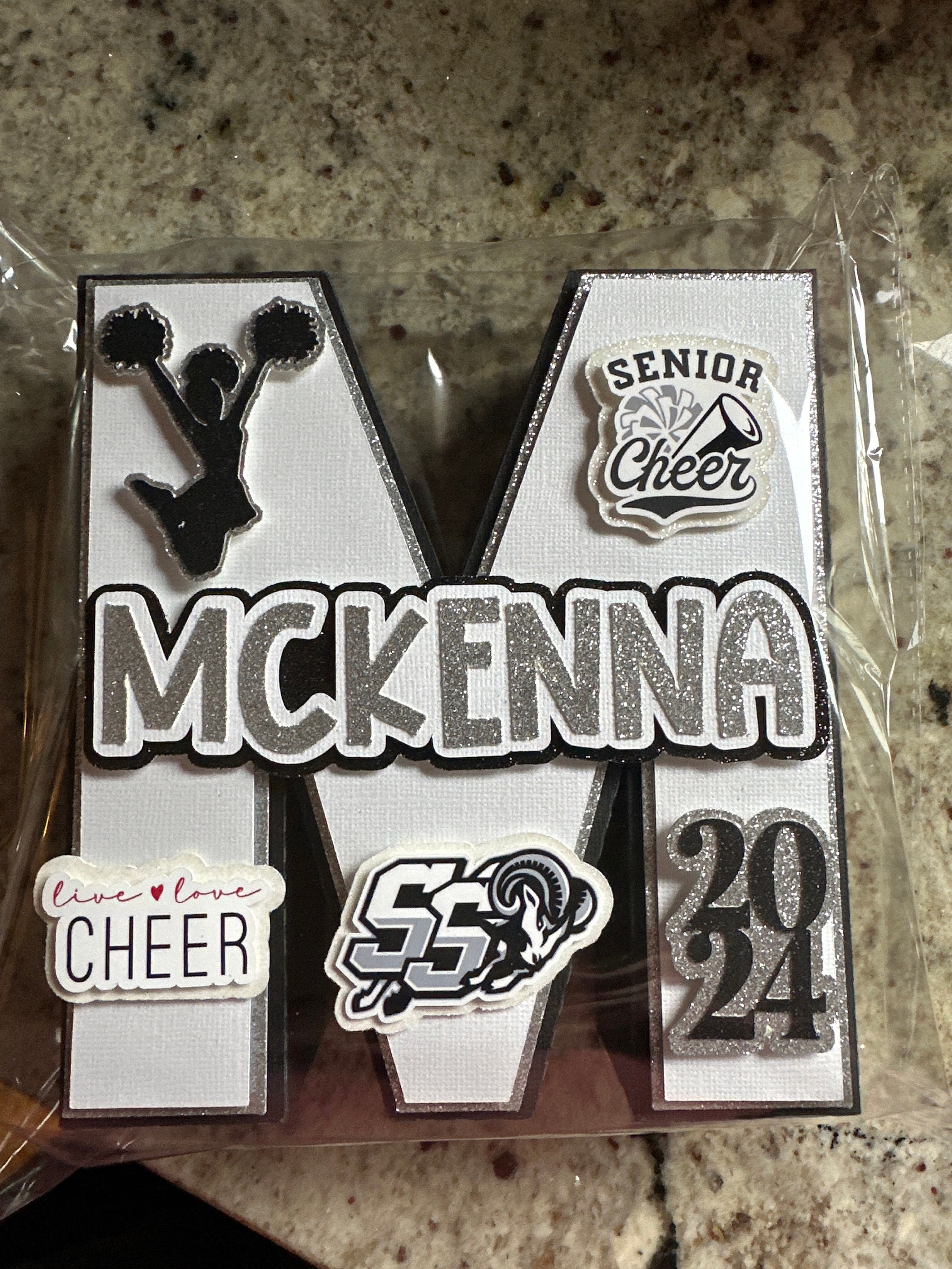 Cheer Team Gifts 3D Letter | Personalized Cheerleader Gift | Cheer Coach Gifts | Senior Cheerleader Graduation Gift | Graduation Centerpiece