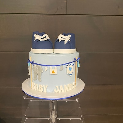 Baby Boy Shoes Cake Topper, Christening Cake Topper, Baptism Cake ...