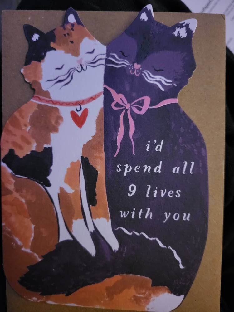 Nine Lives Cats Cards | Love Cards | Anniversary Cards | Valentines Cards | Anniversary Greeting Card | Cats Anniversary Card